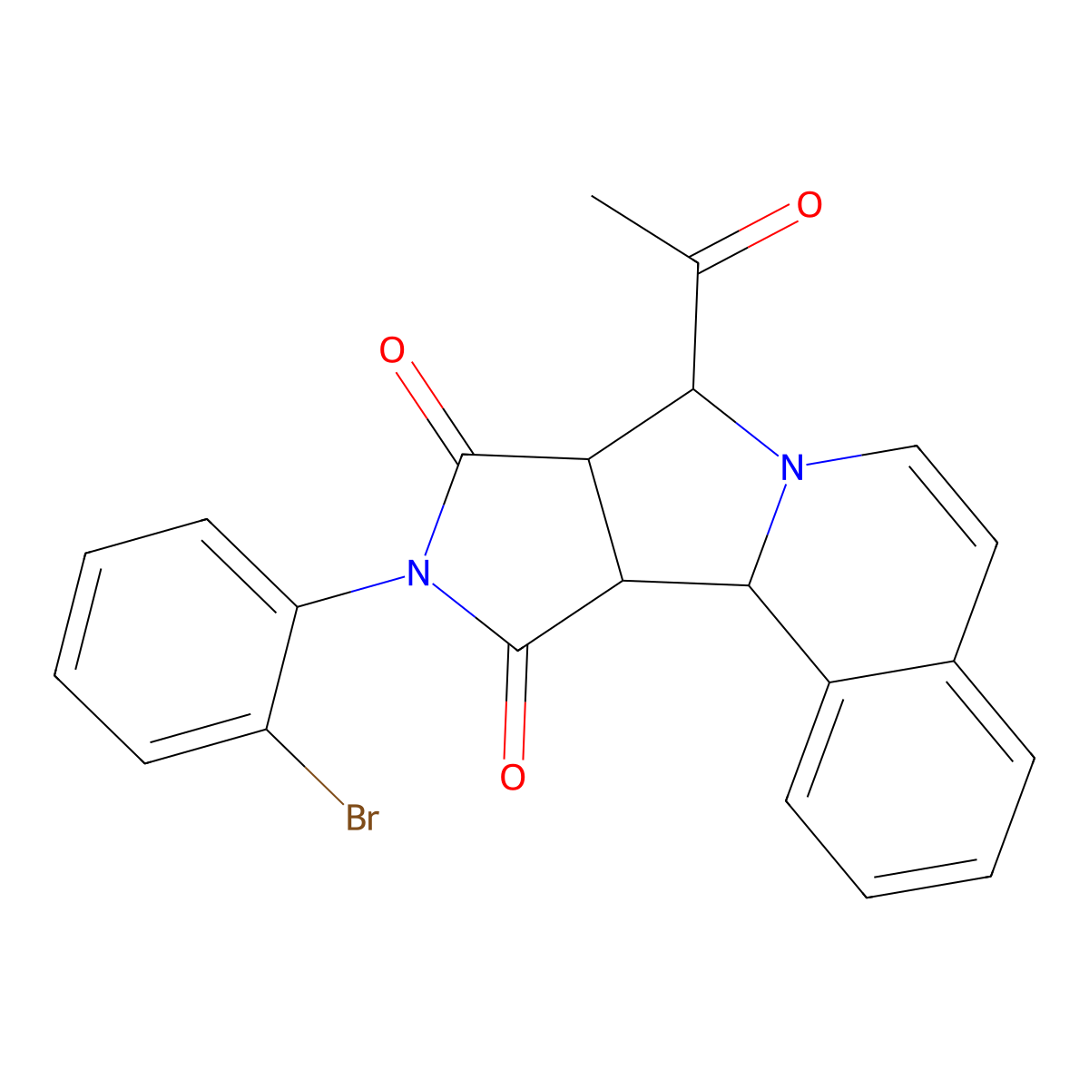 8-acetyl-10-(2-bromophenyl)-11a,11b-dihydro-8H-pyrrolo[3',4':3,4]pyrrolo[2,1-a]isoquinoline-9,11(8aH,10H)-dione molecular structure, CAS 1217650-79-7