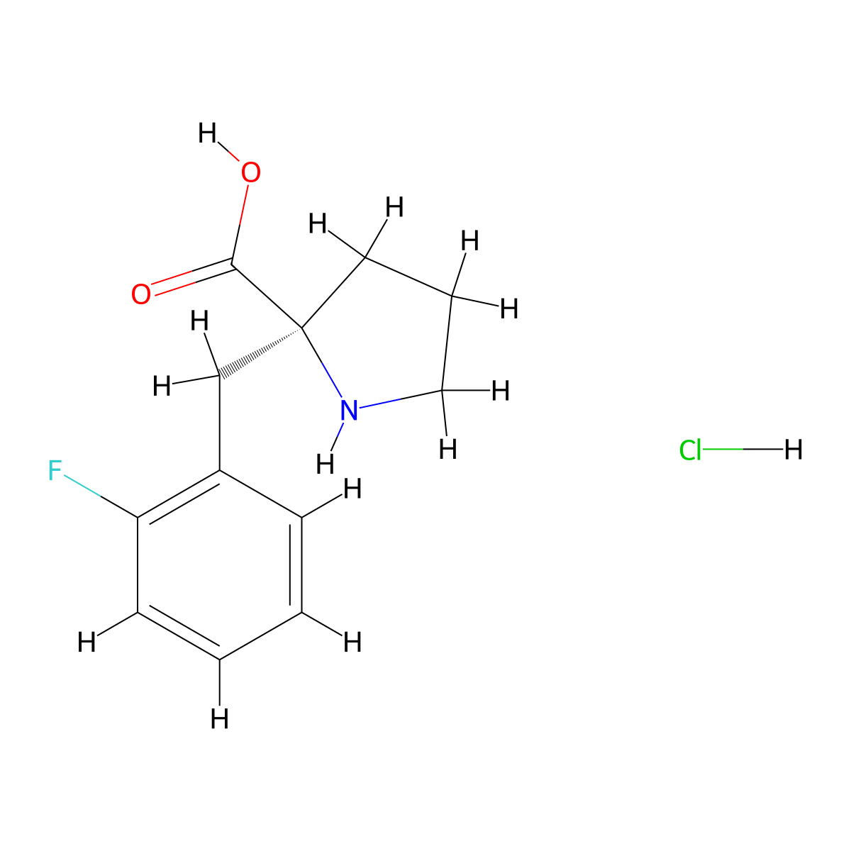 (S)-2-(2-Fluorobenzyl)pyrrolidine-2-carboxylic acid hydrochloride molecular structure, CAS 1217651-48-3