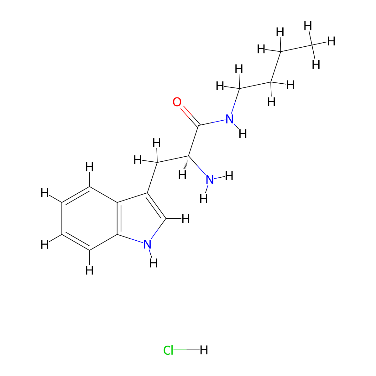 (2S)-2-amino-N-butyl-3-(1H-indol-3-yl)propanamide hydrochloride molecular structure, CAS 1217651-59-6