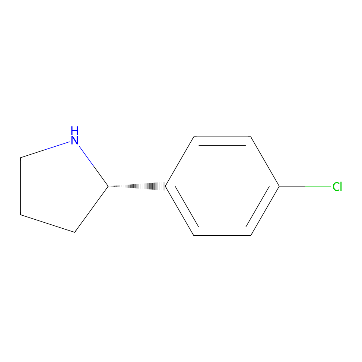 (S)-2-(4-chlorophenyl) pyrrolidine molecular structure, CAS 1217651-75-6
