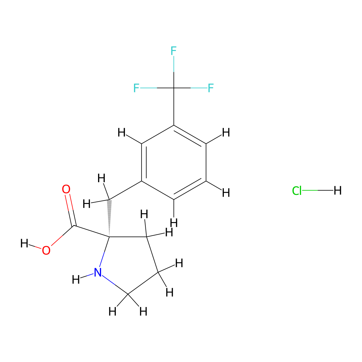 (S)-2-(3-(Trifluoromethyl)benzyl)pyrrolidine-2-carboxylic acid hydrochloride molecular structure, CAS 1217652-16-8