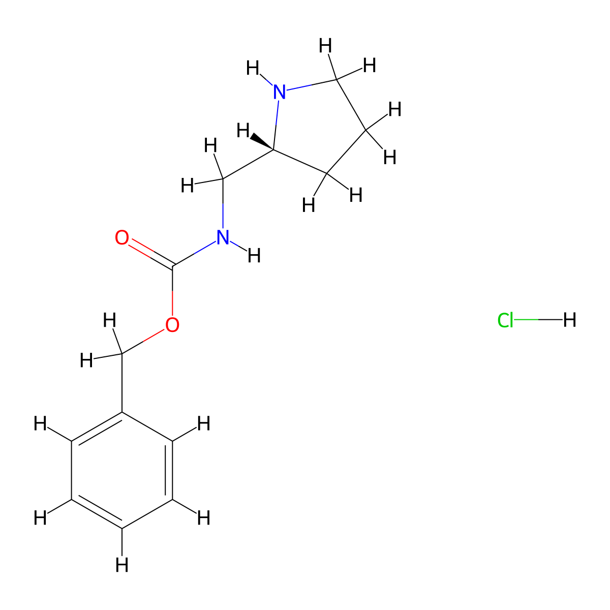 (R)-Benzyl (pyrrolidin-2-ylmethyl)carbamate hydrochloride molecular structure, CAS 1217652-74-8