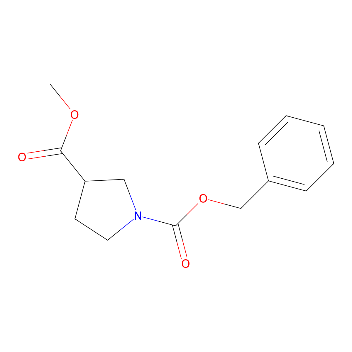 (R)-1-Benzyl 3-methyl pyrrolidine-1,3-dicarboxylate molecular structure, CAS 1217655-90-7