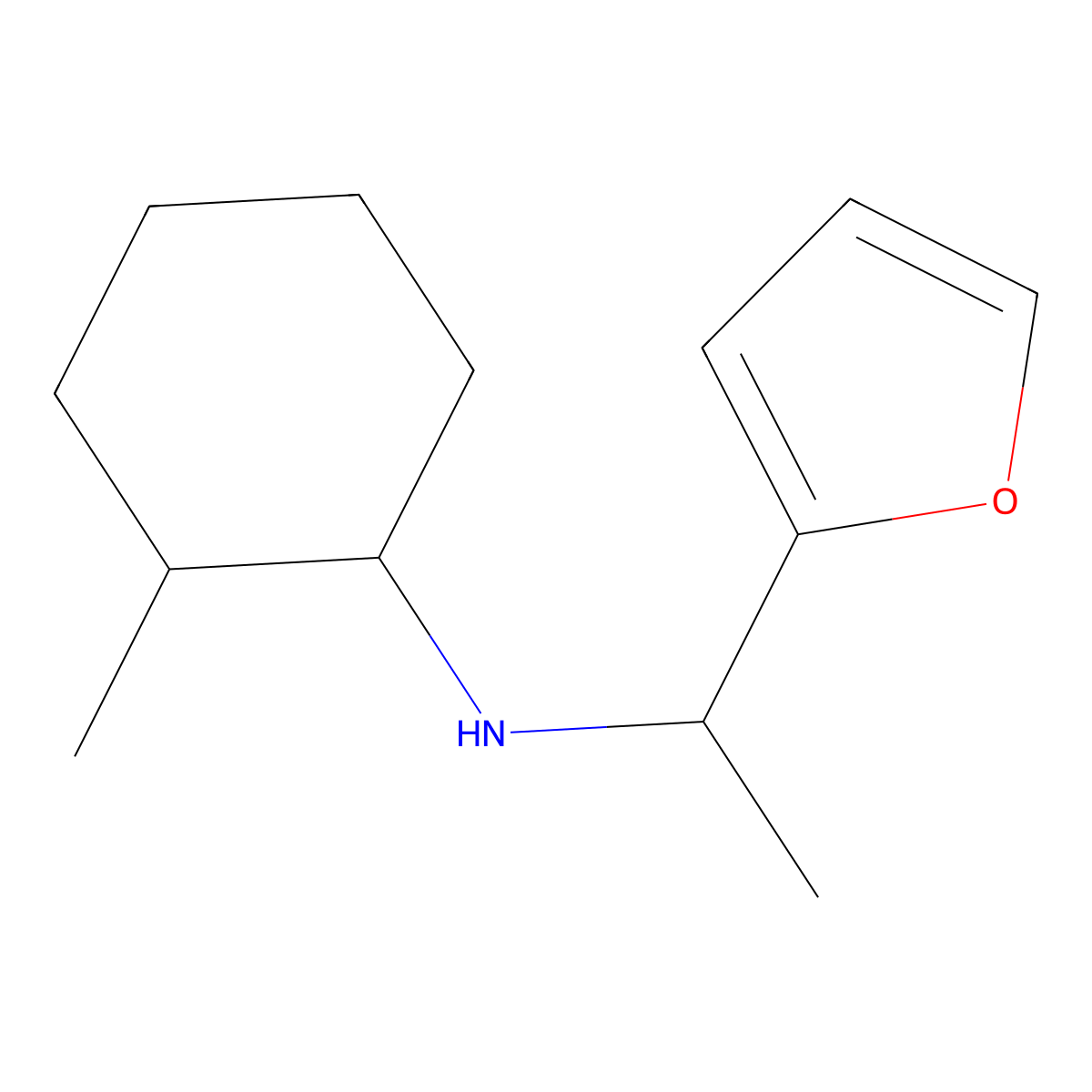 N-[1-(furan-2-yl)ethyl]-2-methylcyclohexan-1-amine molecular structure, CAS 1217656-09-1