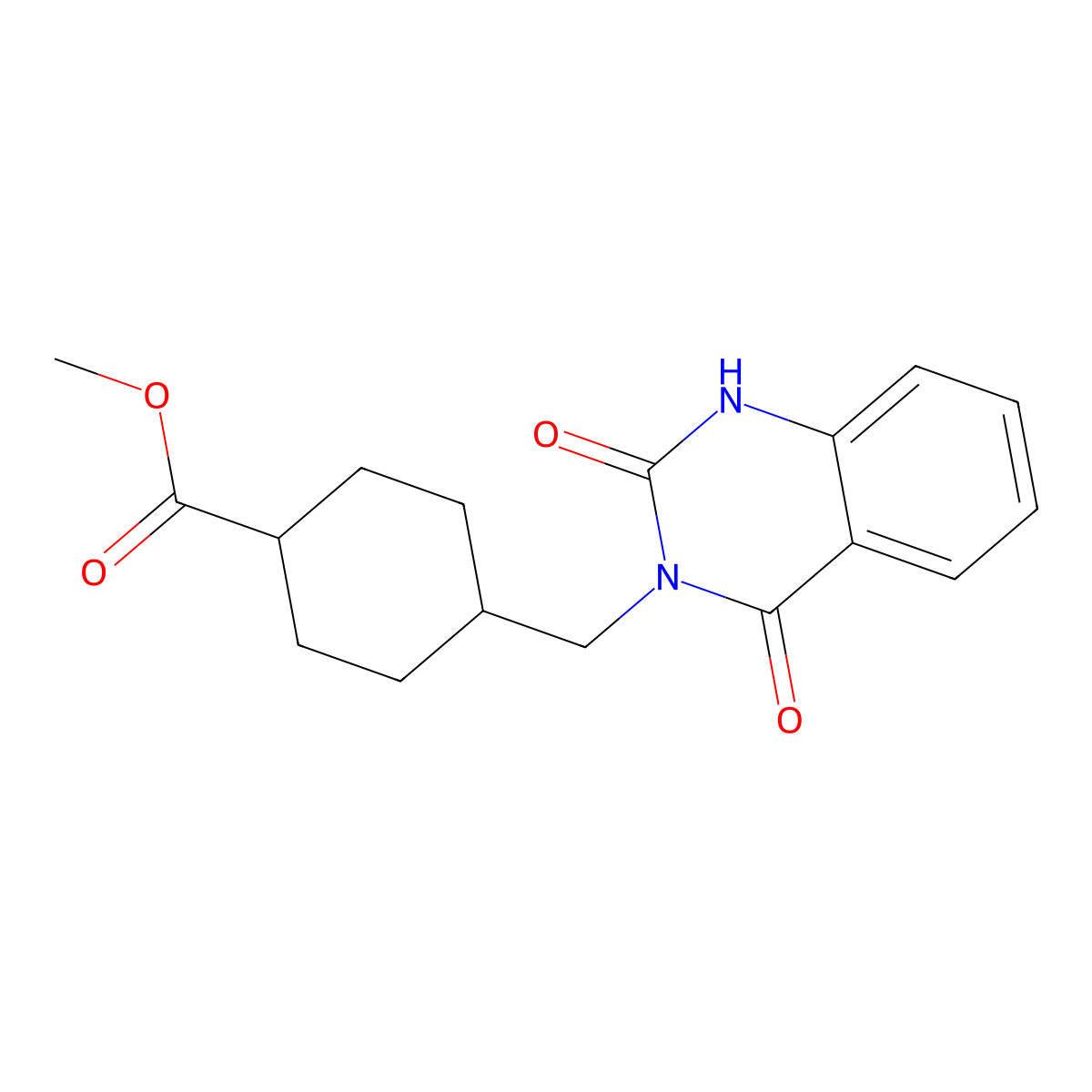 methyl trans-4-[(2,4-dioxo-1,4-dihydroquinazolin-3(2H)-yl)methyl]cyclohexanecarboxylate molecular structure, CAS 1217656-13-7