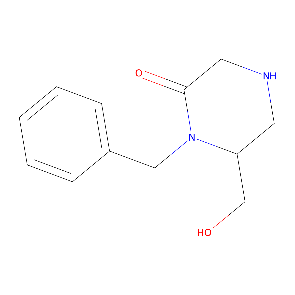 (r)-1-Benzyl-6-hydroxymethyl-piperazin-2-one molecular structure, CAS 1217657-81-2