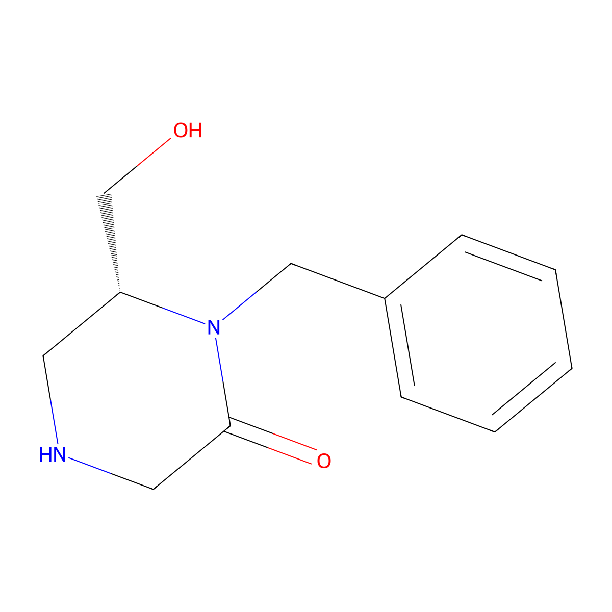 (r)-1-Benzyl-6-hydroxymethyl-piperazin-2-one molecular structure, CAS 1217657-81-2
