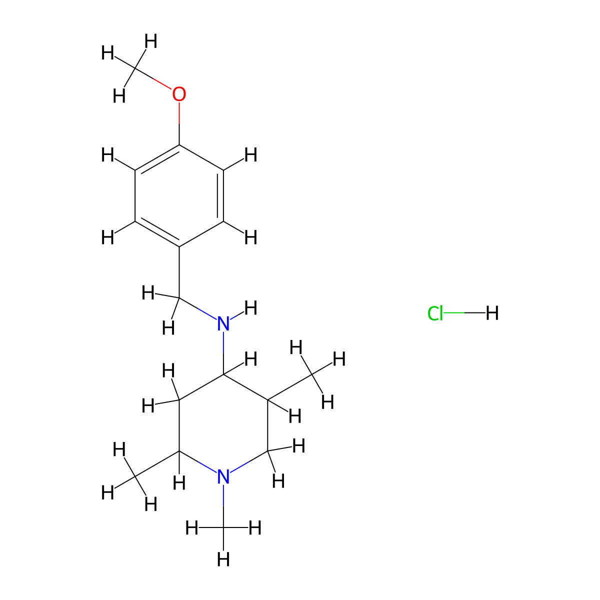 (4-Methoxy-benzyl)-(1,2,5-trimethyl-piperidin-4-YL)-amine hydrochloride molecular structure, CAS 1217661-35-2