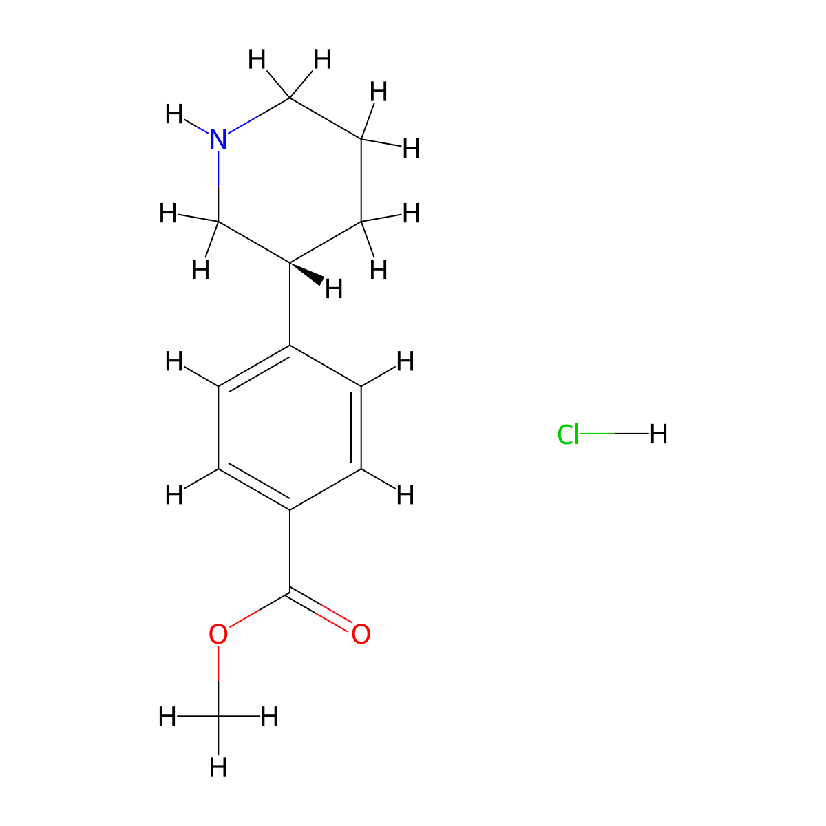 methyl (R)-4-(piperidin-3-yl)benzoate hydrochloride molecular structure, CAS 1217661-87-4