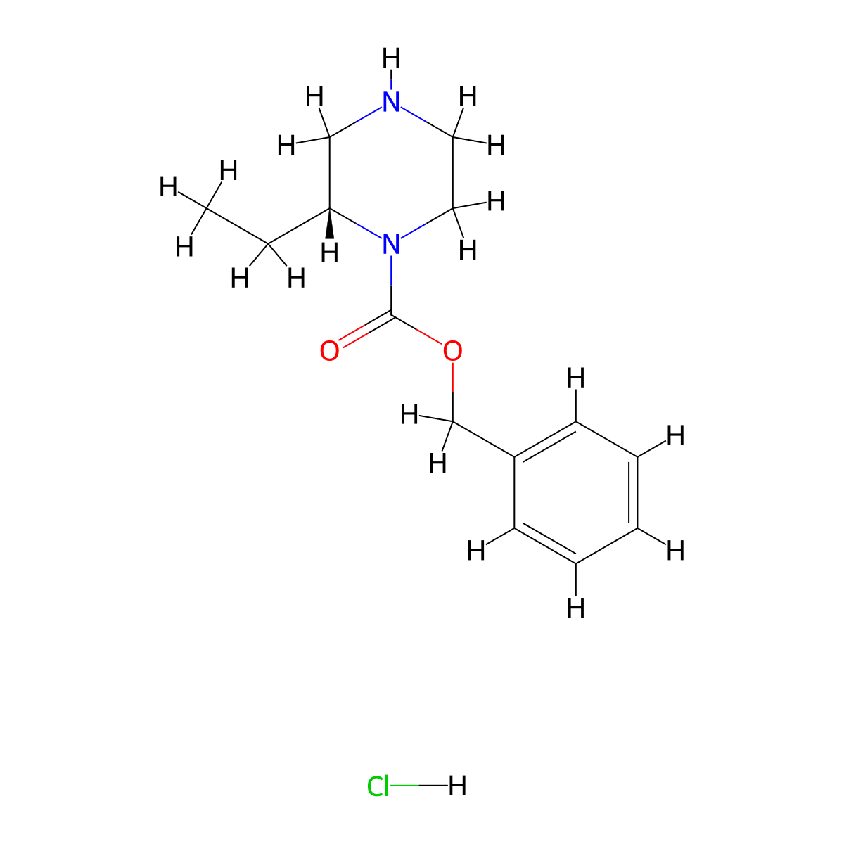 (R)-Benzyl 2-ethylpiperazine-1-carboxylate hydrochloride molecular structure, CAS 1217663-03-0