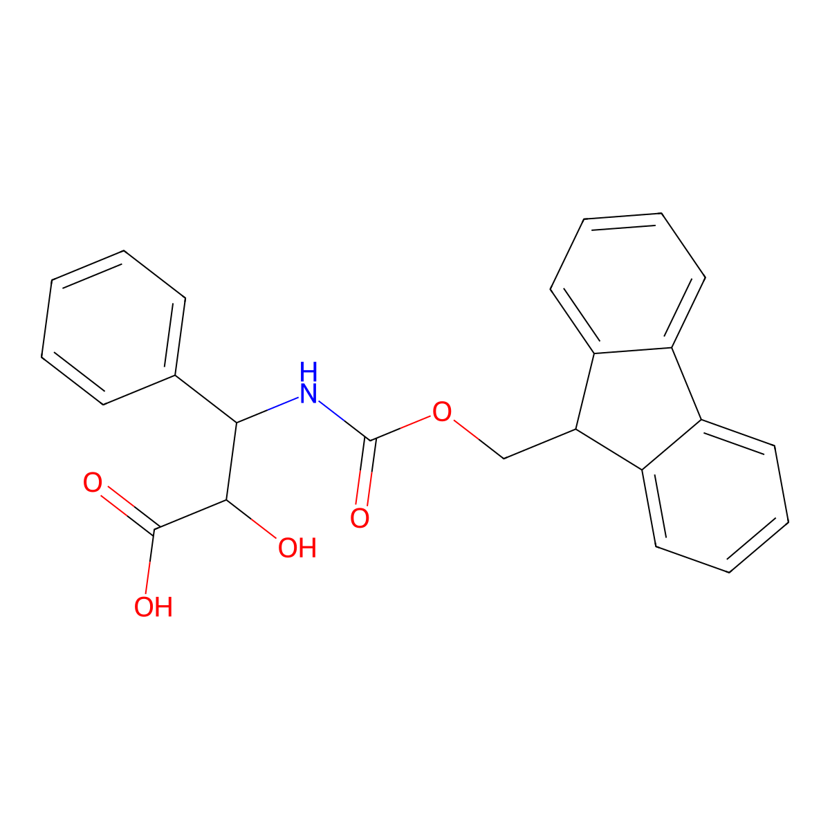 N-Fmoc-(2R,3R)-3-Amino-2-hydroxy-3-phenyl-propionic acid molecular structure, CAS 1217665-32-1