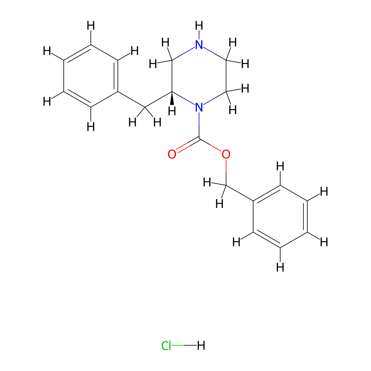 (R)-Benzyl 2-benzylpiperazine-1-carboxylate hydrochloride molecular structure, CAS 1217666-92-6