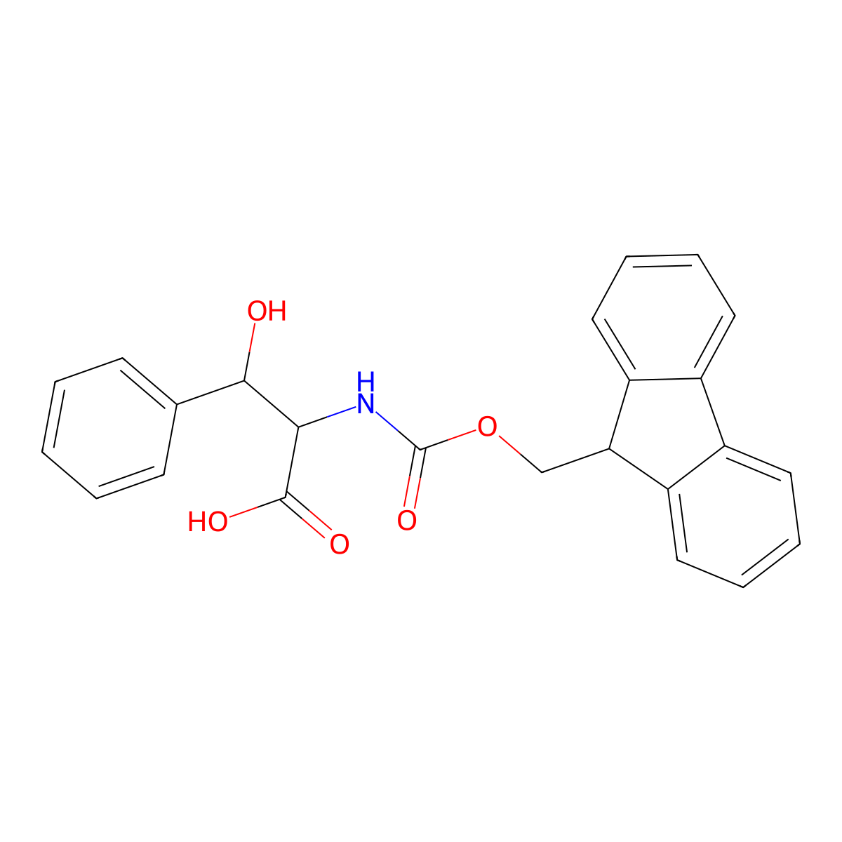 (2R,3R)/(2S,3S)-Racemic fmoc-beta-hydroxy-phenylalanine molecular structure, CAS 1217667-13-4