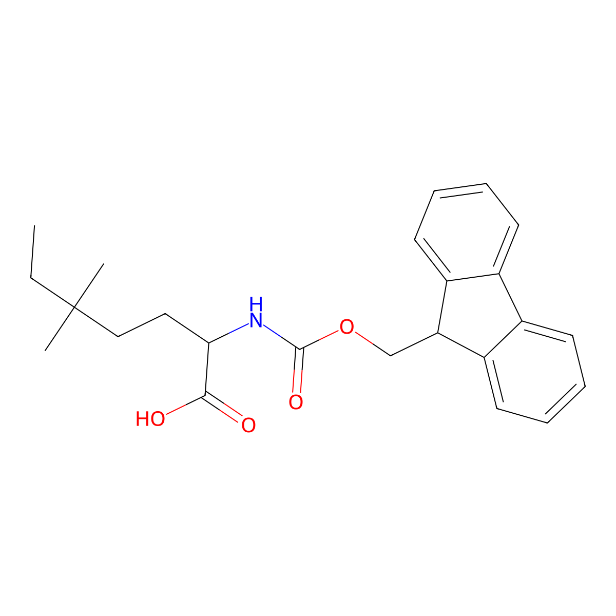 (S)-2-((((9H-Fluoren-9-yl)methoxy)carbonyl)amino)-5,5-dimethylheptanoic acid molecular structure, CAS 1217668-75-1