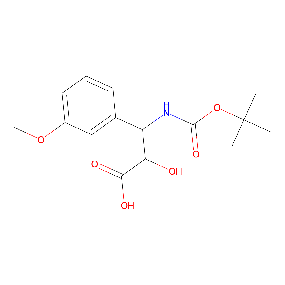 (2R,3R)-3-((tert-Butoxycarbonyl)amino)-2-hydroxy-3-(3-methoxyphenyl)propanoic acid molecular structure, CAS 1217672-32-6
