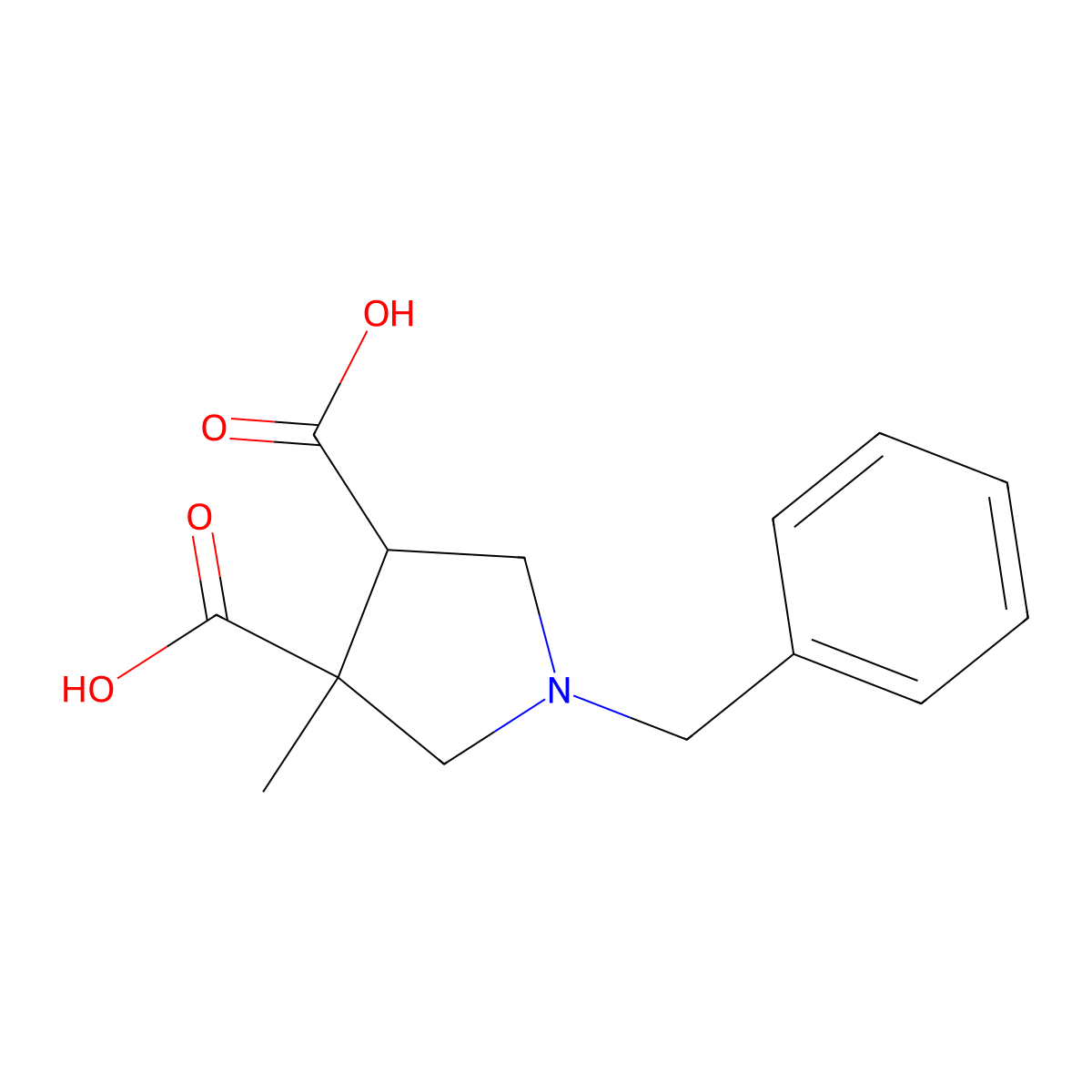 (3R,4S)-1-benzyl-3-methylpyrrolidine-3,4-dicarboxylic acid molecular structure, CAS 1217673-08-9