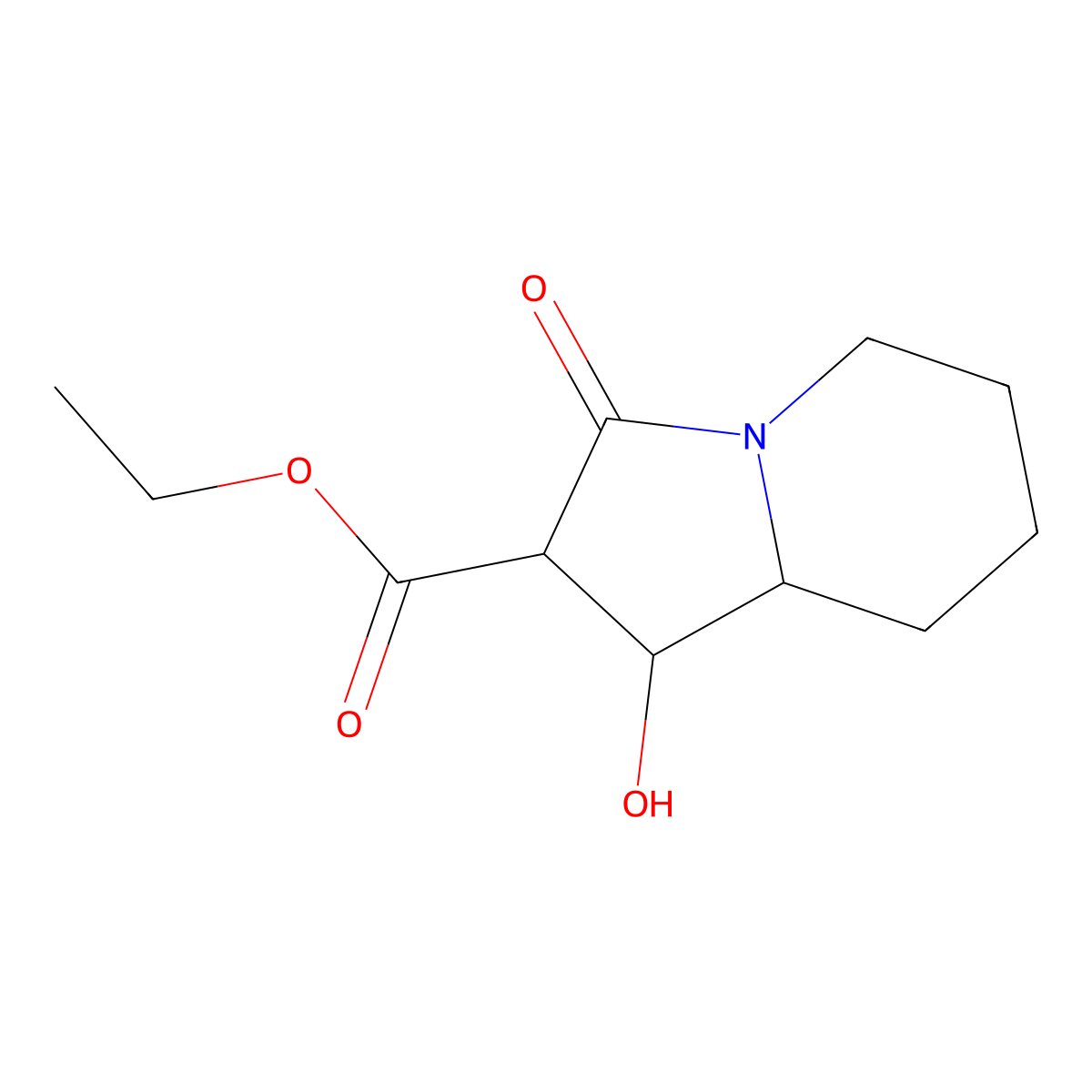 1-Hydroxy-3-oxo-octahydro-indolizine-2-carboxylic acid ethyl ester molecular structure, CAS 1217673-51-2