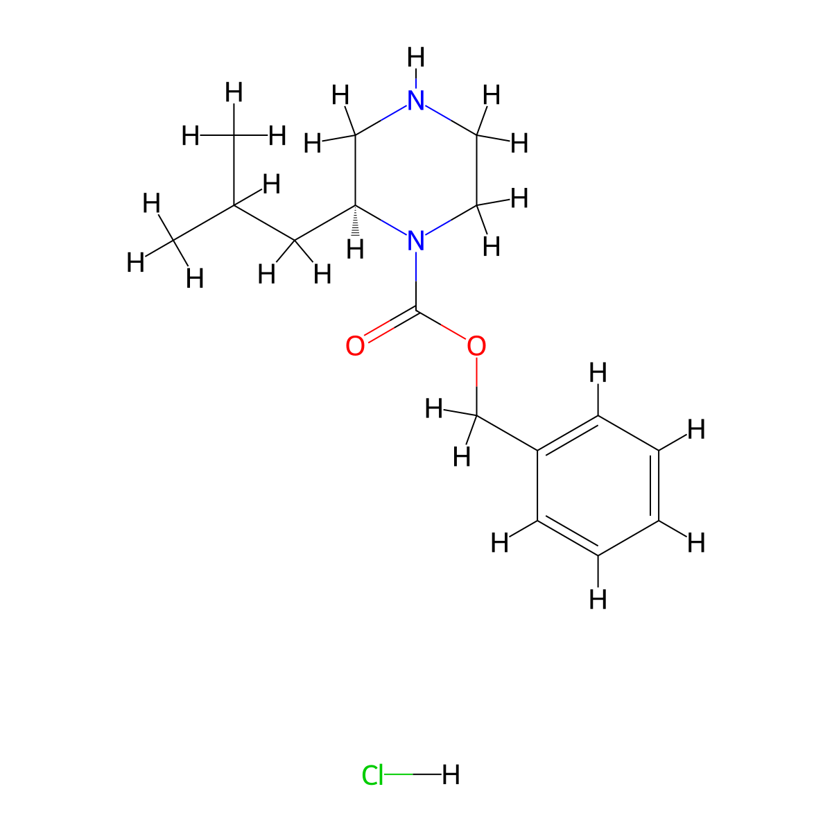 (S)-Benzyl 2-isobutylpiperazine-1-carboxylate hydrochloride molecular structure, CAS 1217679-12-3