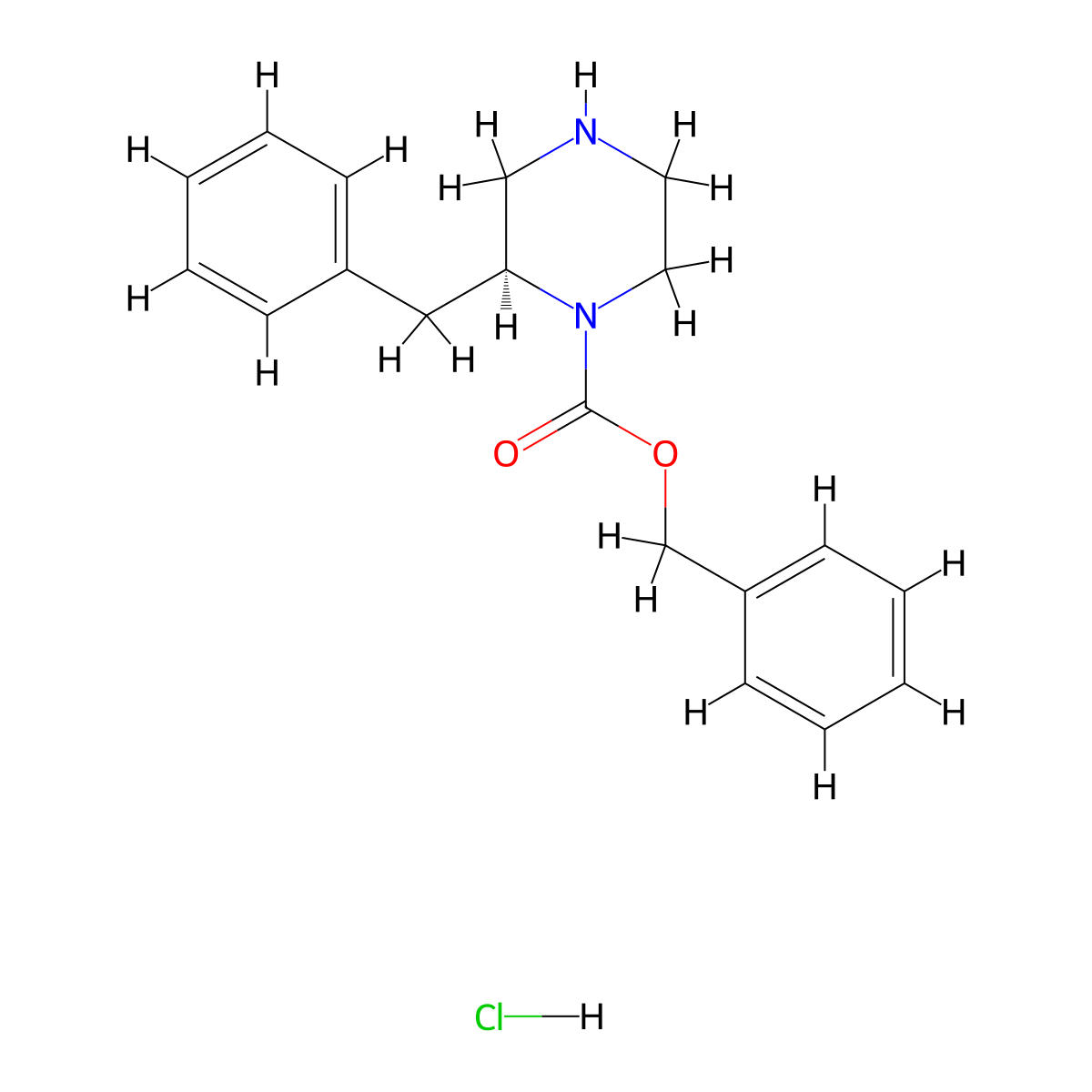 (S)-Benzyl 2-benzylpiperazine-1-carboxylate hydrochloride molecular structure, CAS 1217679-84-9