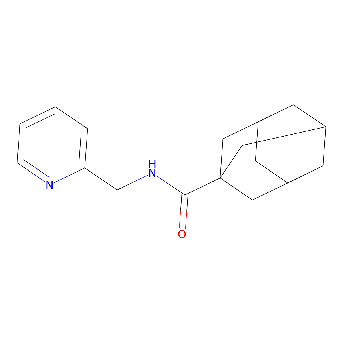 N-(2-Pyridinylmethyl)tricyclo(3.3.1.13,7)decane-1-carboxamide molecular structure, CAS 121768-38-5