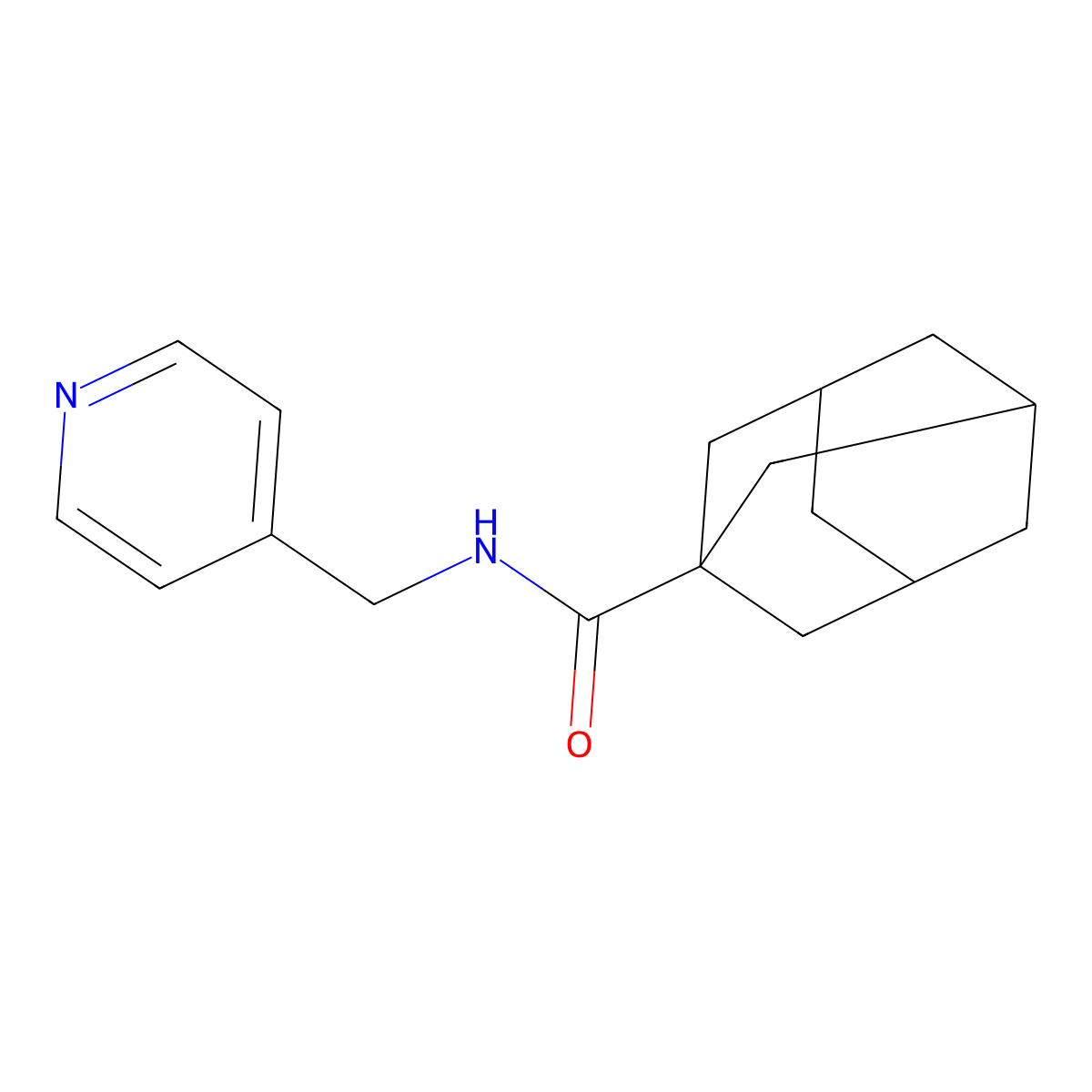 N-(pyridin-4-ylmethyl)adamantane-1-carboxamide molecular structure, CAS 121768-39-6
