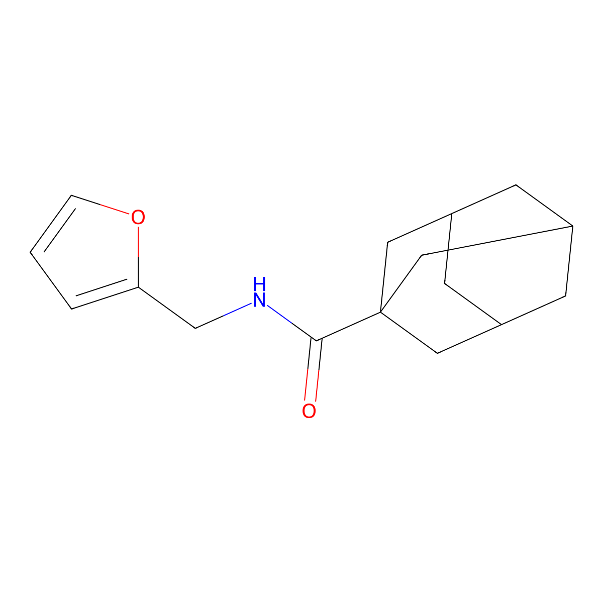 N-(furan-2-ylmethyl)adamantane-1-carboxamide molecular structure, CAS 121768-40-9