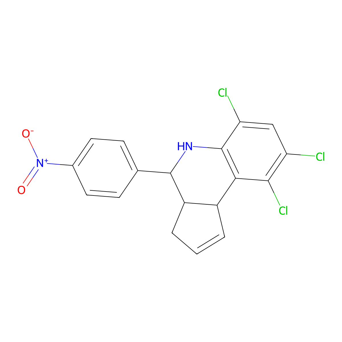 (3aS,4R,9bR)-6,8,9-trichloro-4-(4-nitrophenyl)-3a,4,5,9b-tetrahydro-3H-cyclopenta[c]quinoline molecular structure, CAS 1217680-20-0