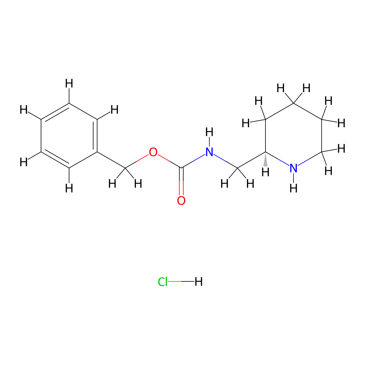 (R)-Benzyl (piperidin-2-ylmethyl)carbamate hydrochloride molecular structure, CAS 1217680-53-9