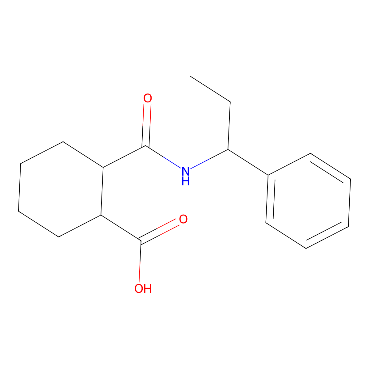 2-[(1-Phenylpropyl)carbamoyl]cyclohexanecarboxylic acid molecular structure, CAS 1217680-76-6
