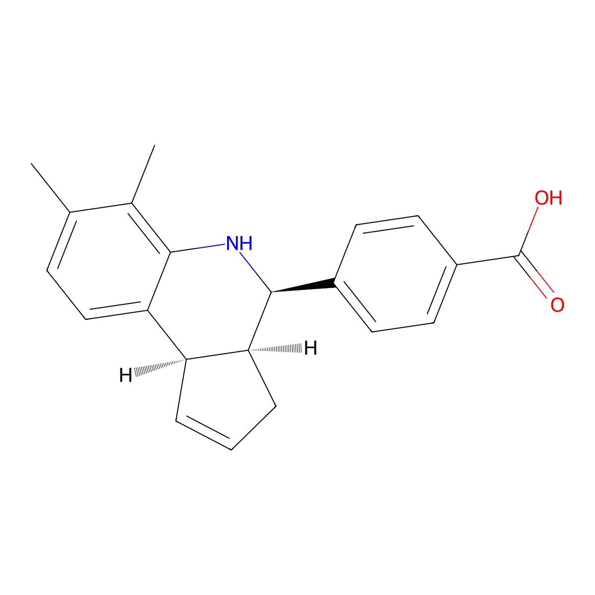 4-[(3aS,4R,9bR)-6,7-dimethyl-3a,4,5,9b-tetrahydro-3H-cyclopenta[c]quinolin-4-yl]benzoic acid molecular structure, CAS 1217682-79-5