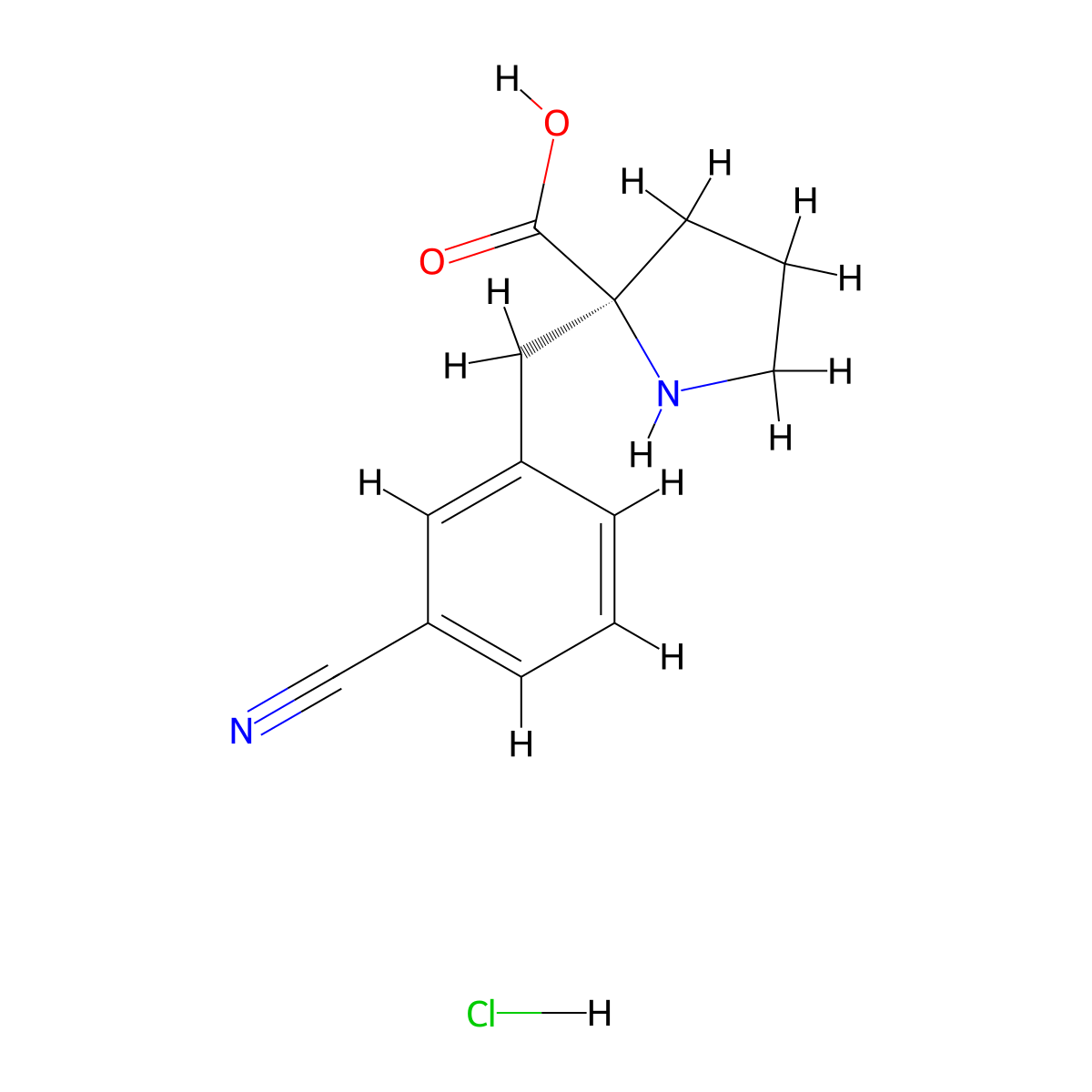 (S)-2-(3-Cyanobenzyl)pyrrolidine-2-carboxylic acid hydrochloride molecular structure, CAS 1217687-63-2