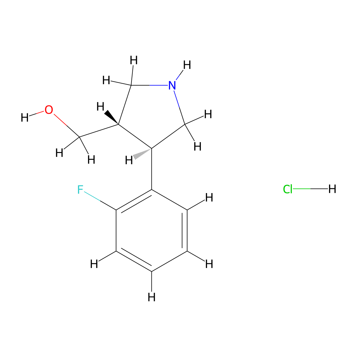 [(3S,4R)-4-(2-Fluorophenyl)pyrrolidin-3-yl]-methanol hydrochloride molecular structure, CAS 1217689-47-8