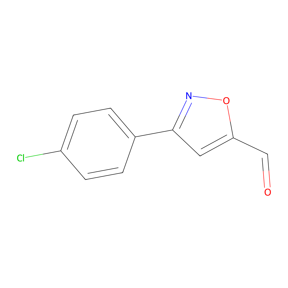 3-(4-Chlorophenyl)isoxazole-5-carbaldehyde molecular structure, CAS 121769-18-4