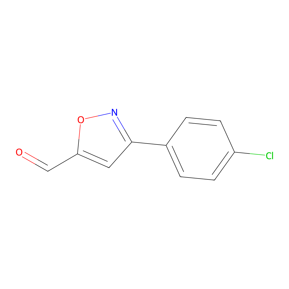 3-(4-Chlorophenyl)isoxazole-5-carbaldehyde molecular structure, CAS 121769-18-4