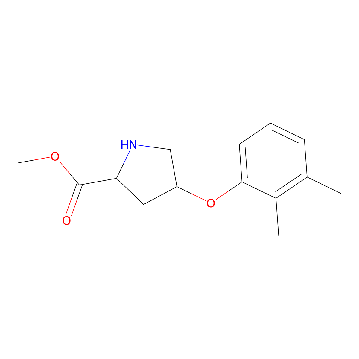 Methyl (2S,4S)-4-(2,3-dimethylphenoxy)-2-pyrrolidinecarboxylate molecular structure, CAS 1217690-93-1