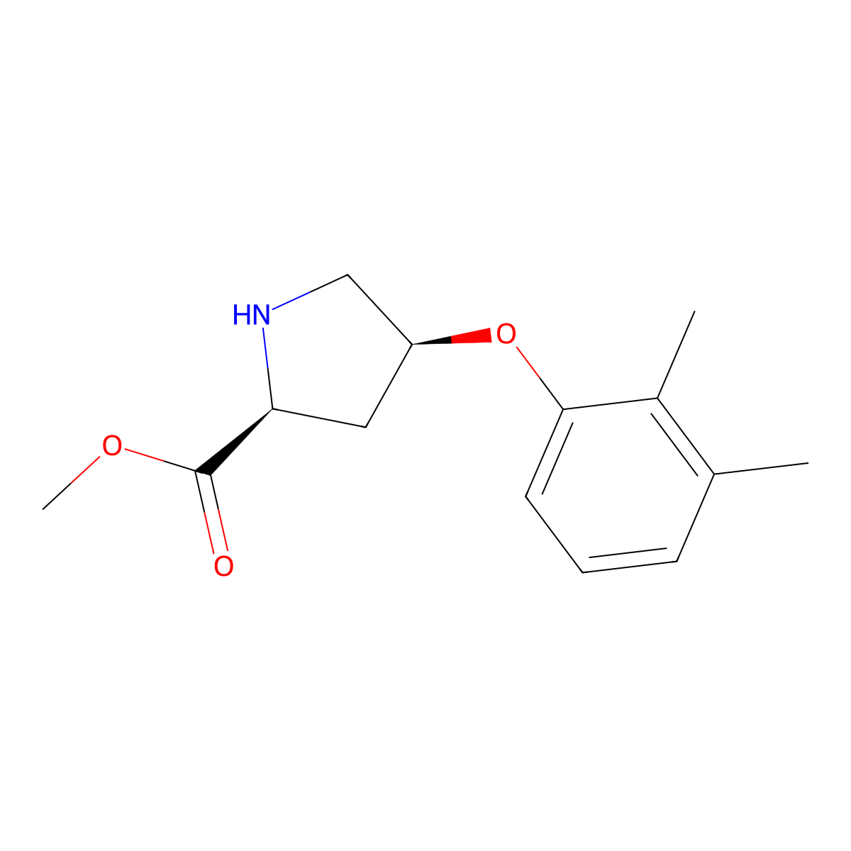 Methyl (2S,4S)-4-(2,3-dimethylphenoxy)-2-pyrrolidinecarboxylate molecular structure, CAS 1217690-93-1