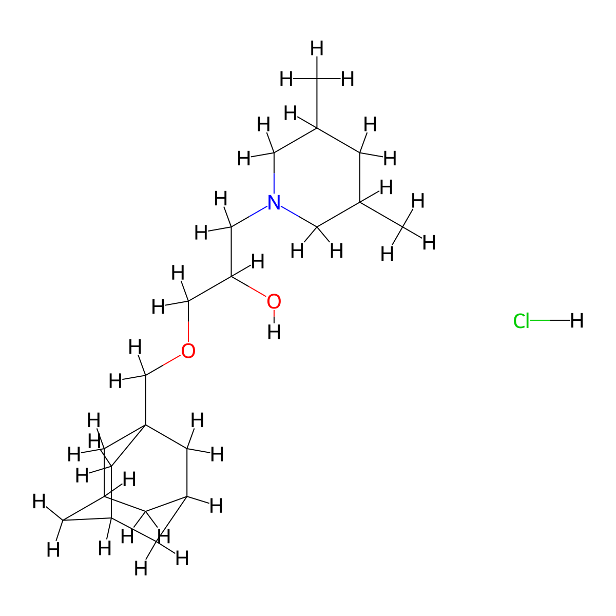 1-[(Adamantan-1-yl)methoxy]-3-(3,5-dimethylpiperidin-1-yl)propan-2-ol hydrochloride molecular structure, CAS 1217694-51-3