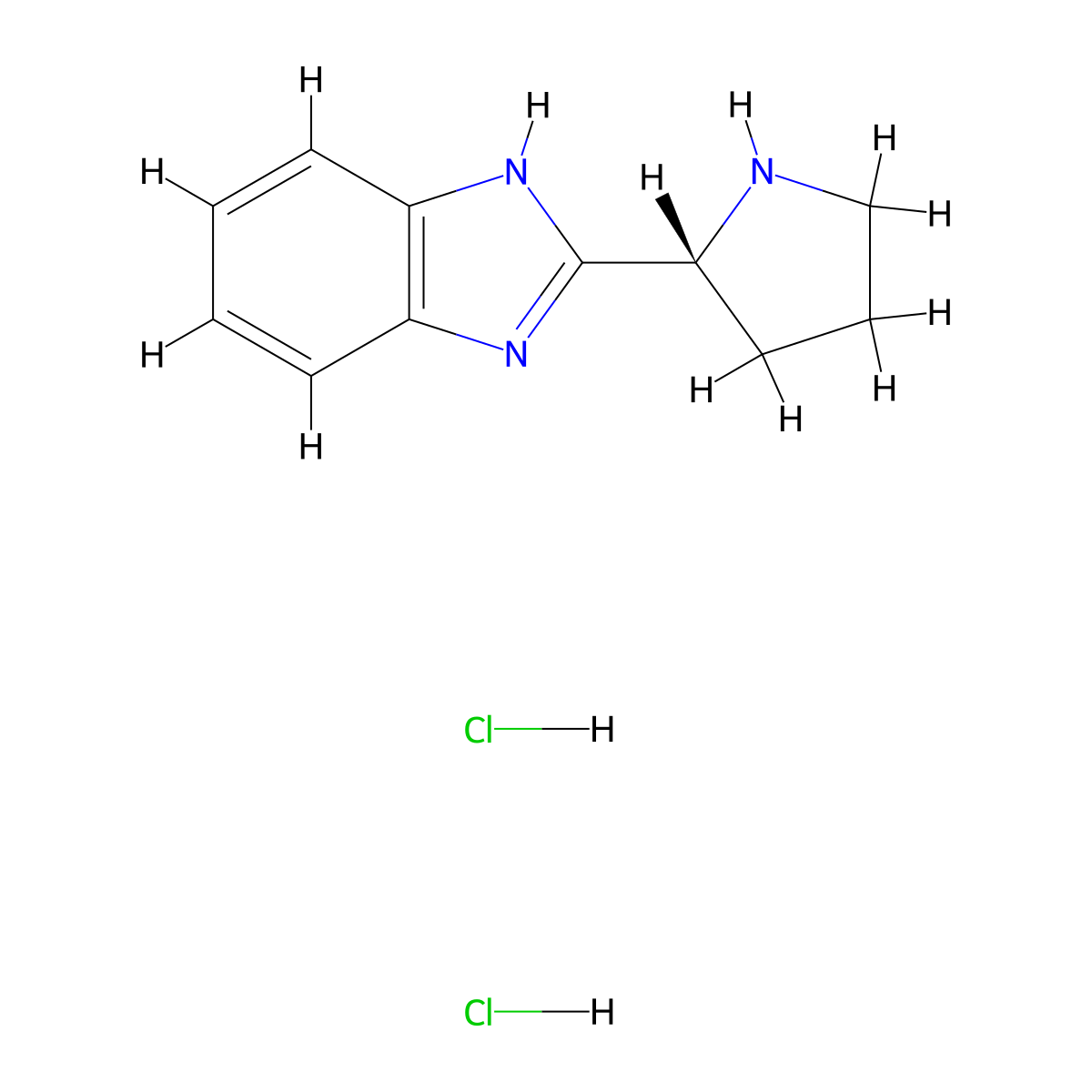 2-[(2R)-pyrrolidin-2-yl]-1H-1,3-benzodiazole dihydrochloride molecular structure, CAS 1217695-26-5