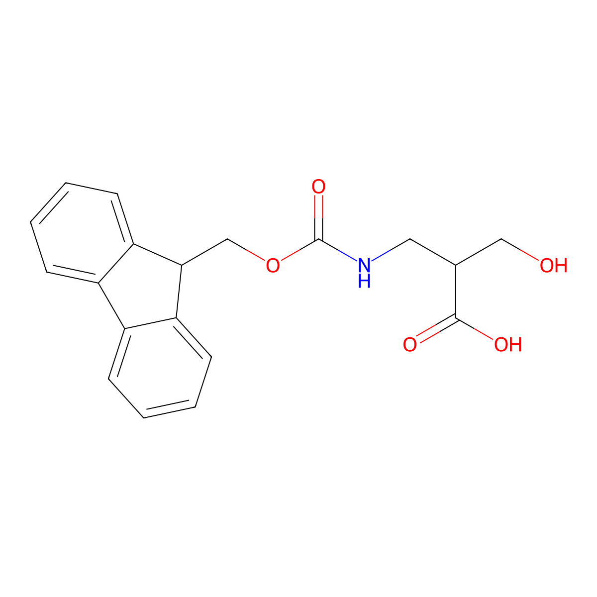 (R)-3-((((9H-Fluoren-9-yl)methoxy)carbonyl)amino)-2-(hydroxymethyl)propanoic acid molecular structure, CAS 1217699-77-8