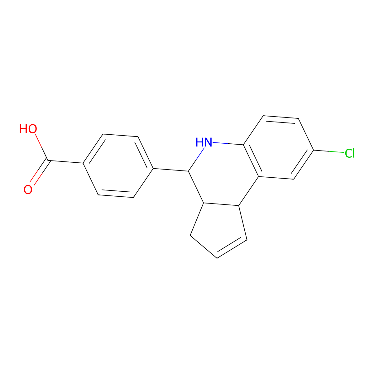 4-(8-chloro-3a,4,5,9b-tetrahydro-3H-cyclopenta[c]quinolin-4-yl)benzoic acid molecular structure, CAS 1217700-22-5