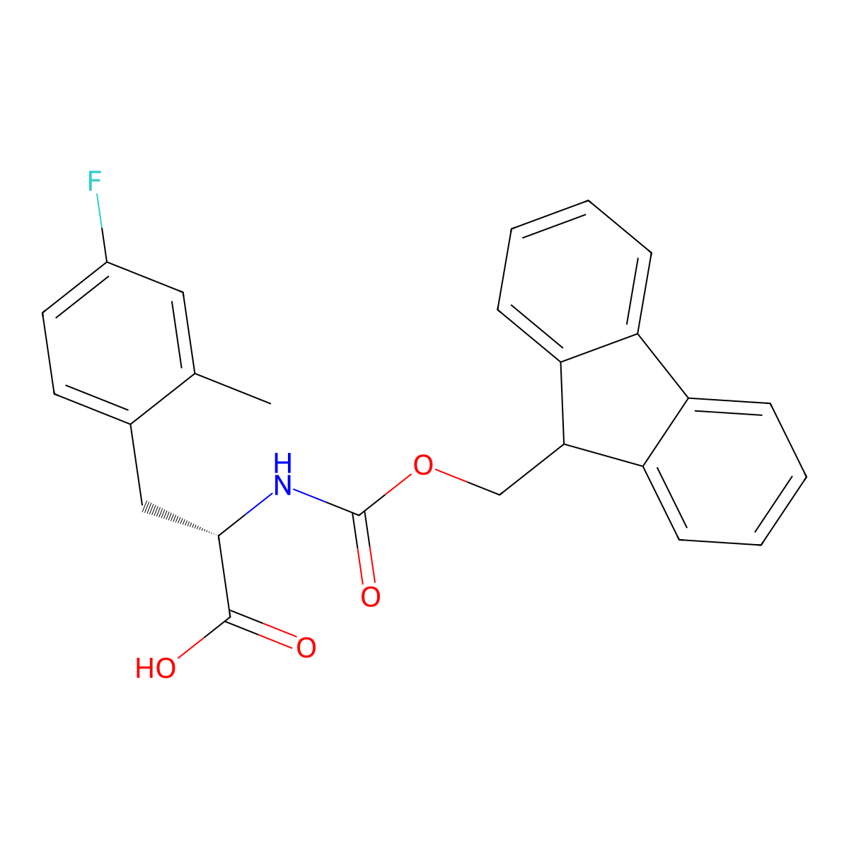 N-Fmoc-2-methyl-4-fluoro-L-phenylalanine molecular structure, CAS 1217700-70-3