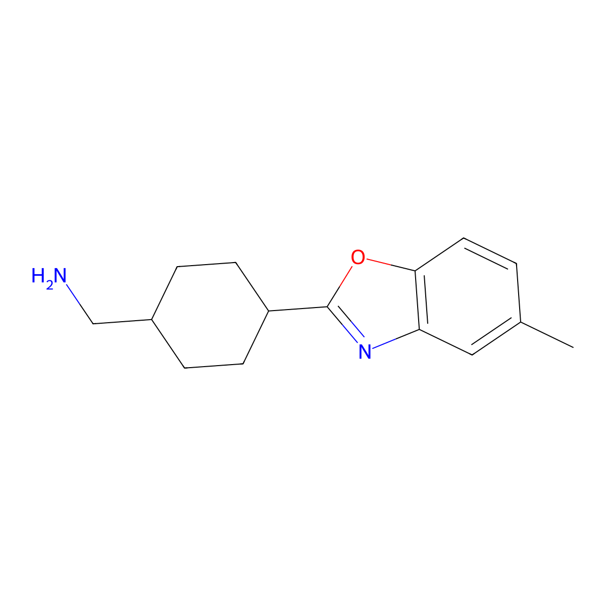 1-[trans-4-(5-Methyl-1,3-benzoxazol-2-yl)cyclohexyl]methanamine molecular structure, CAS 1217702-12-9