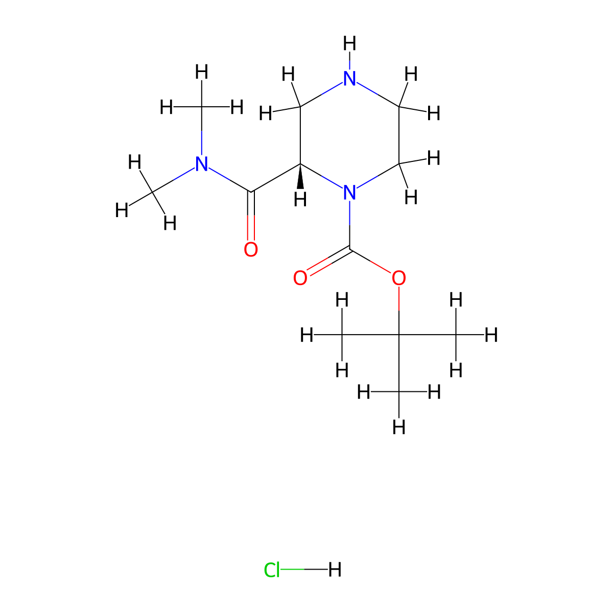 (S)-tert-Butyl 2-(dimethylcarbamoyl)piperazine-1-carboxylate hydrochloride molecular structure, CAS 1217706-03-0