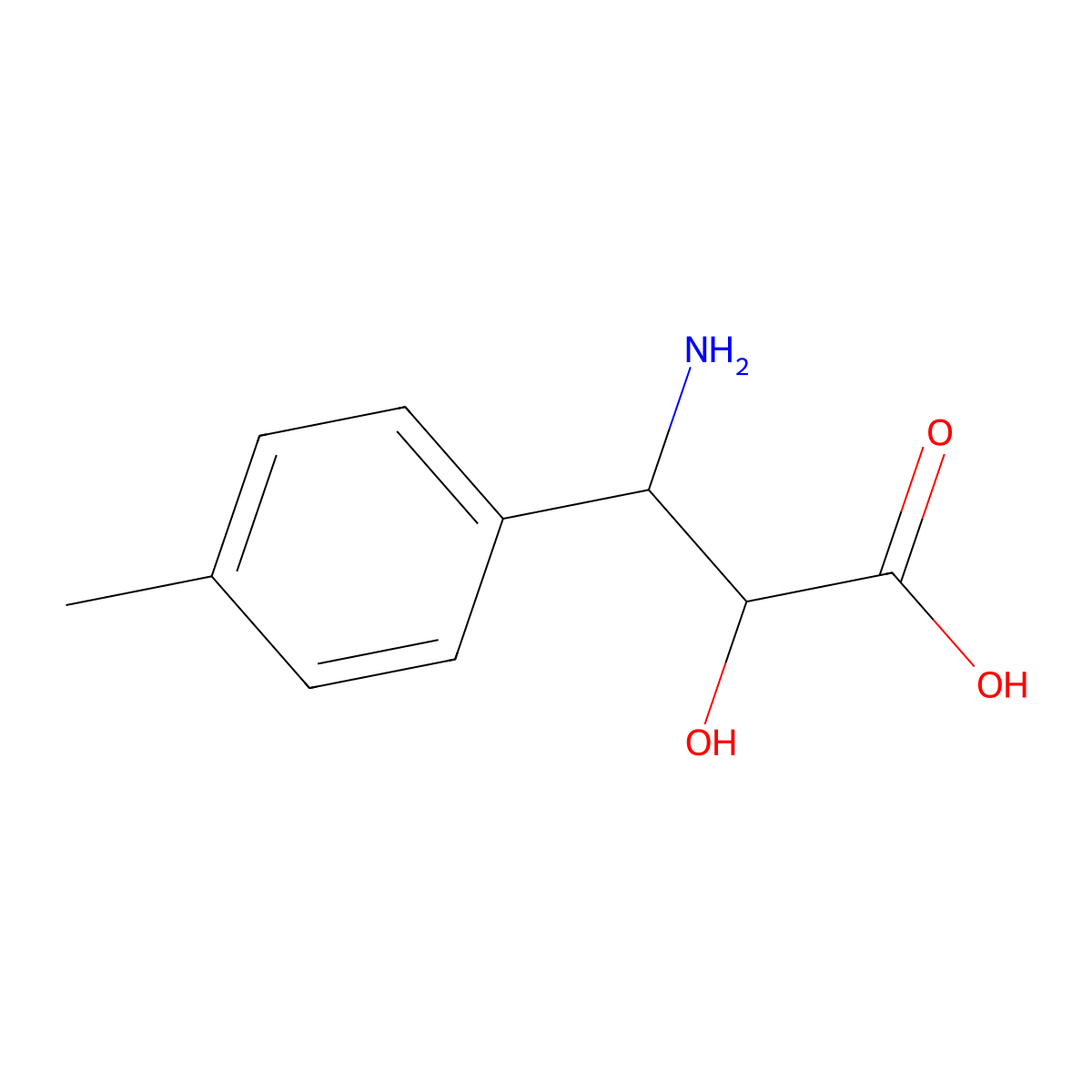 (2S,3S)-3-Amino-2-hydroxy-3-(p-tolyl)propanoic acid molecular structure, CAS 1217709-00-6