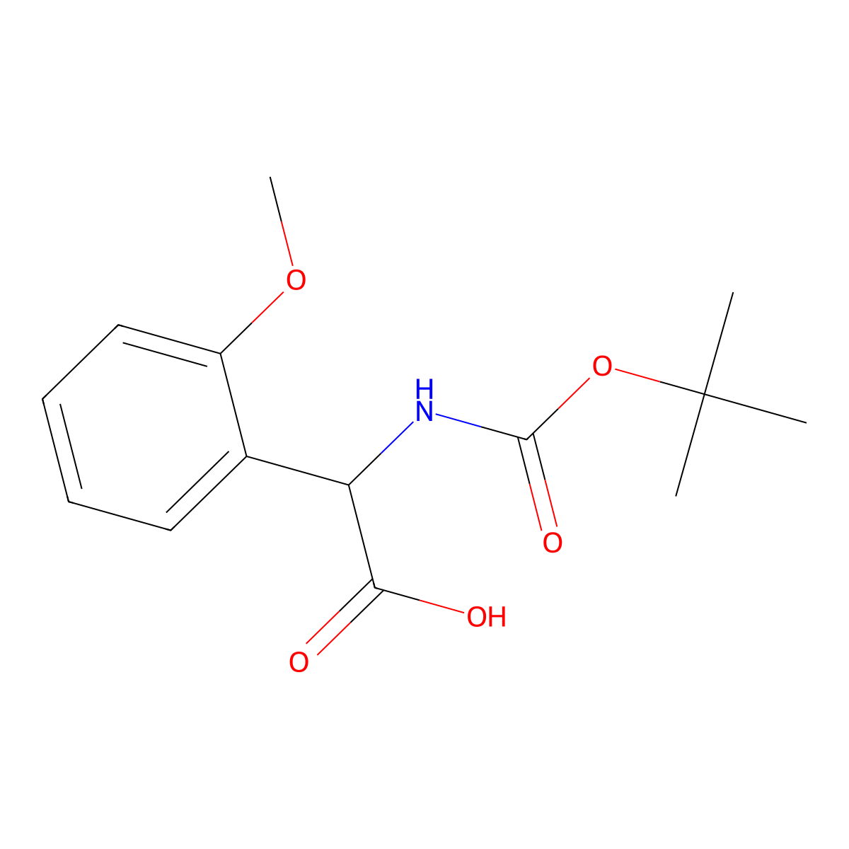 (S)-2-((tert-Butoxycarbonyl)amino)-2-(2-methoxyphenyl)acetic acid molecular structure, CAS 1217710-00-3