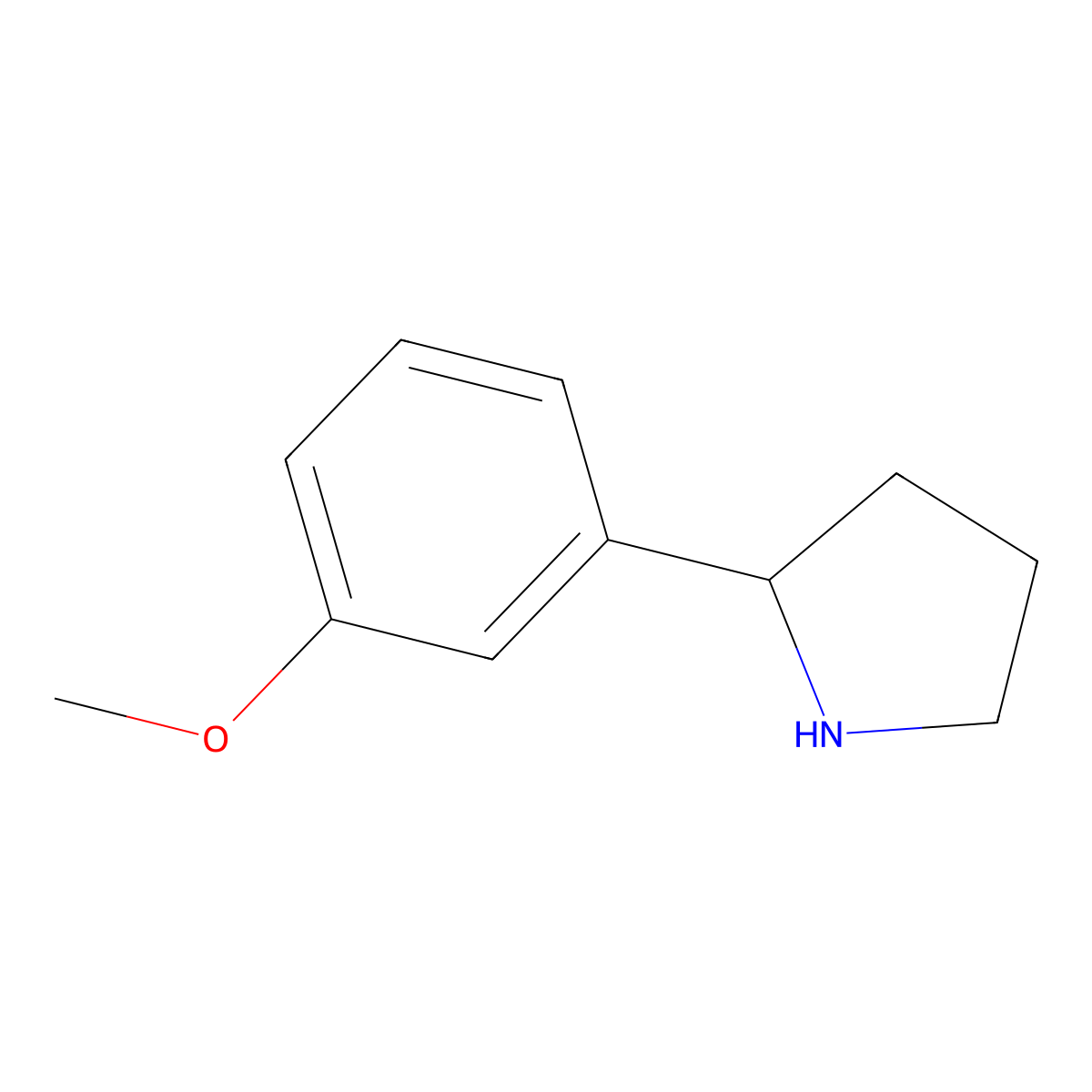 (S)-2-(3-methoxyphenyl)pyrrolidine molecular structure, CAS 1217710-13-8