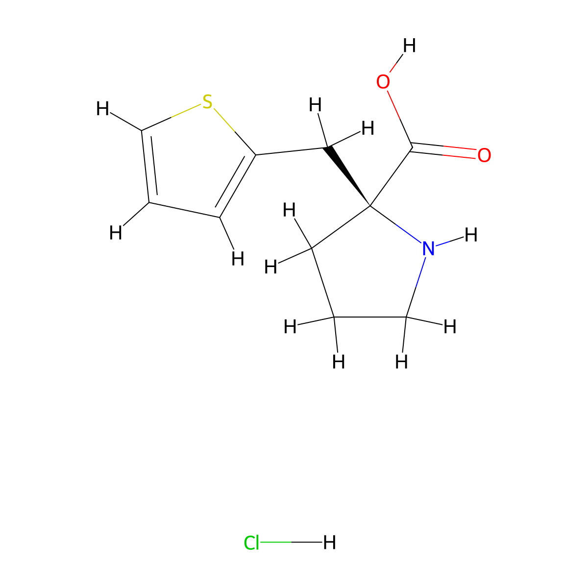 (S)-alpha-(2-thiophenylmethyl)-proline-HCl molecular structure, CAS 1217711-72-2