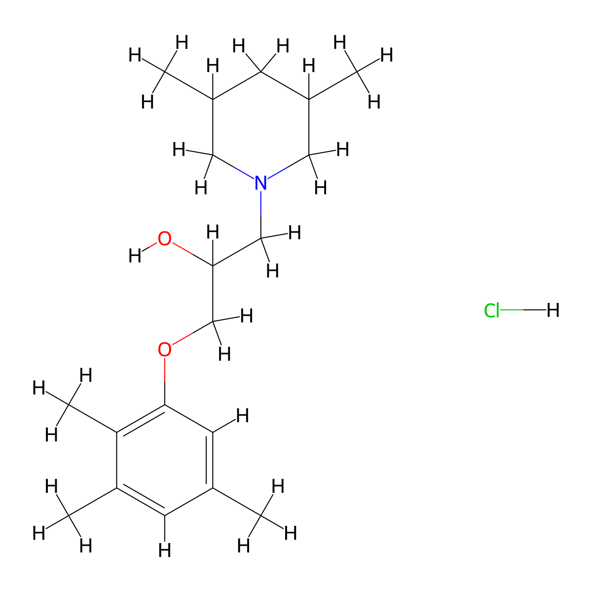 1-(3,5-Dimethylpiperidin-1-yl)-3-(2,3,5-trimethylphenoxy)propan-2-ol hydrochloride molecular structure, CAS 1217713-57-9