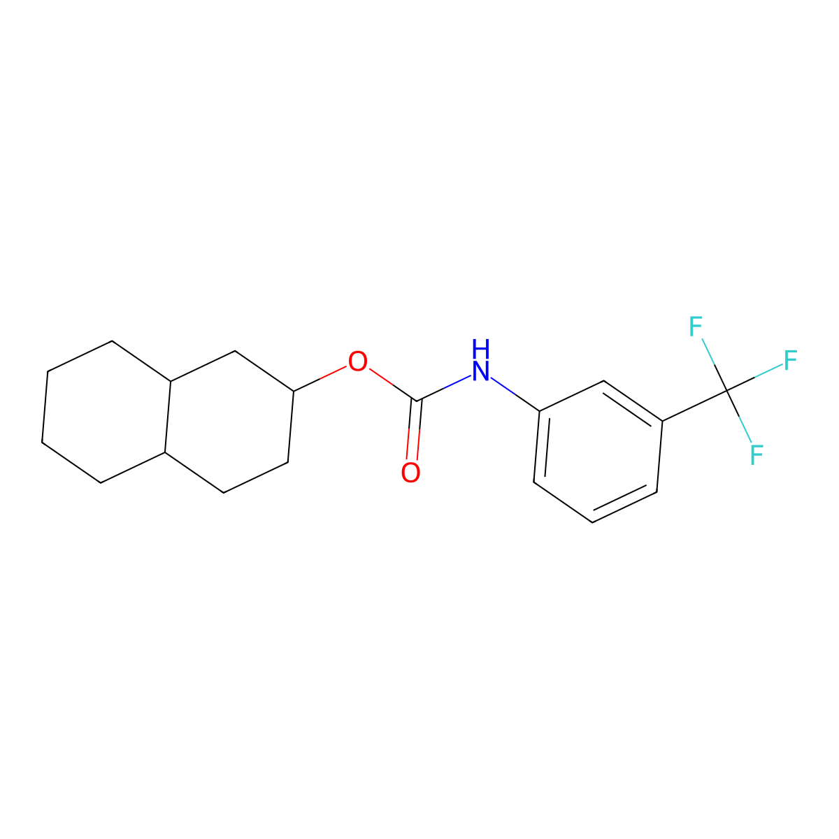 Decahydro-2-naphthalenyl N-[3-(trifluoromethyl)phenyl]carbamate molecular structure, CAS 1217713-63-7