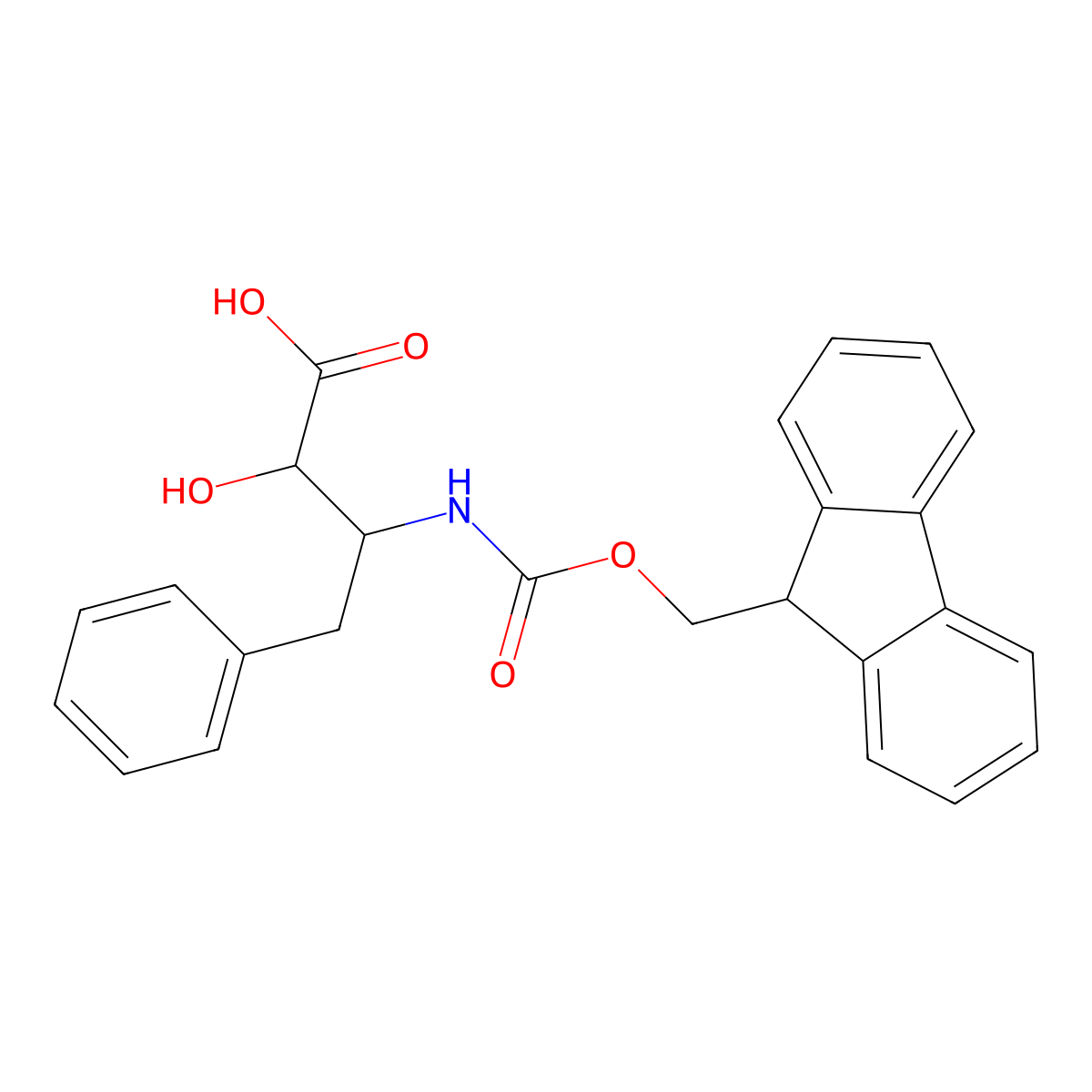 (2R,3R)-3-((((9H-Fluoren-9-yl)methoxy)carbonyl)amino)-2-hydroxy-4-phenylbutanoic acid molecular structure, CAS 1217715-67-7